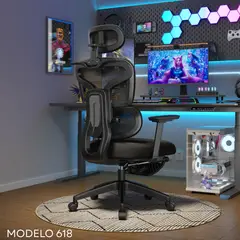 RAZER - Silla Ejecutiva Gerencial Razer mod. 618 con asiento acolchado color negro