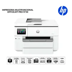 HP - Impresora Multifuncional HP OfficeJet Pro 9730 Formato Ancho A3 Wi-Fi