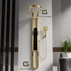 GREEN HOUSE - ELEGANTE DUCHA  HIDROELECTRICA  ACERO INOXIDABLE DORADO SATINADO