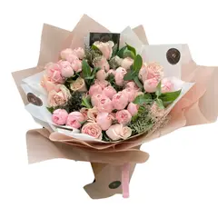 GENERICO - Ramo Almendra Rosas inglesas rosadas - Ramo de Flores