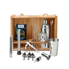 GENERICO - Set de Bar Premium x 16 Piezas de Acero Inoxidable-Soporte Colgante