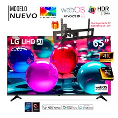 LG - Televisor 65" Pulg Ultra HD 4K AI ThinQ 65UA7300 Modelo 2025 + RACK NEX