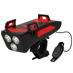 GENERICO - PORTA CELULAR PARA BICICLETAS MOTOS Y SCOOTER CON LUZ Y CARGADOR ROJO