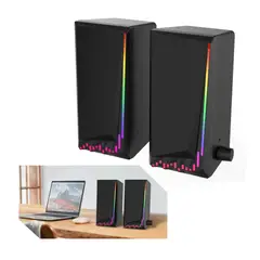 SEISA - Parlantes Para PC Laptop Con Luz RGB Gamer y Entrada Auxiliar