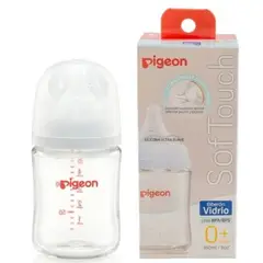 PIGEON - Biberón Vidrio 160ml Boca Ancha SofTouch