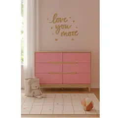 TU MESITA - Cómoda Infantil Moderna Qinti 6 Cajones Color DunaRosado TU MESITA