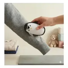 GENERICO - Rodillo Removedor de Pelusa Negro - Pingüino lavable portátil
