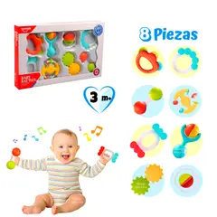 HUANGER - Set de 8 Sonajas de Bebés para la Estimulación Sensorial