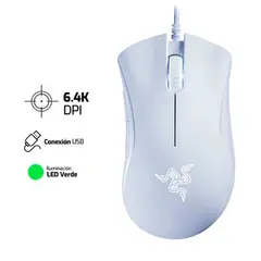 GENERICO - MOUSE DEATHADDER RAZER ESSENTIAL REPLICA GENERICA 6400 DPI-WHITE