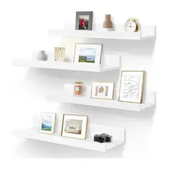 GENERICO - Repisa Flotante Con Borde De Melamina Blanco 0.6 M