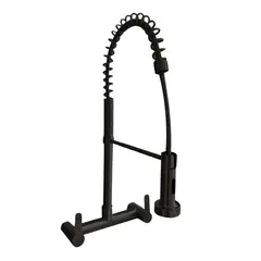 GENERICO - Grifo Mezcladora de Pared en Acero 304 Negro Mate