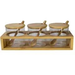GENERICO - SET CONDIMENTERO BAMBU TRIO NATURAL