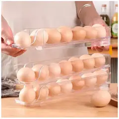 GENERICO - Organizador Porta Huevo De Acrílico Transparente Apilable De 21 Huevos