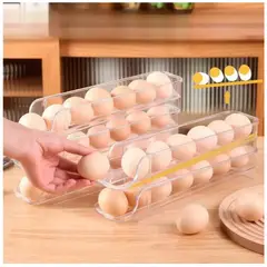 GENERICO - Organizador Porta Huevo De Acrílico Transparente Apilable De 21 Huevos