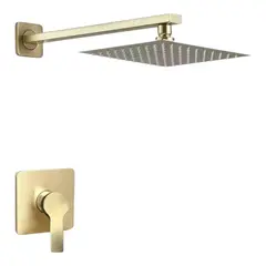 APACHE - Super Combo Ducha 20cm con Mezcladora monomando frío Caliente Dorado Mate Acero Inoxidable