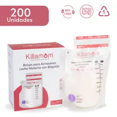 KILLAMOM - Bolsas de almacenamiento de leche materna    x 200 unidades