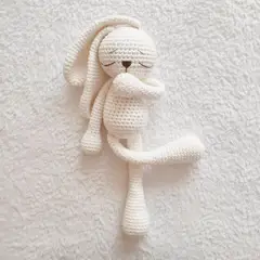 BE CRAFTY - Muñeco de Apego Conejo Suave Color Crema con Orejas Largas