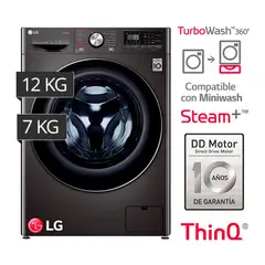 LG - LAVASECA LG WD12BVC2S6C lava 12kilos 7kilos secado COLOR NEGRO ACER0 CON AI DD INTELIGENCIA ARTIFICIAL