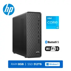 HP - PC HP Slim S01-PF1500 Core i3-12100 8GB 512GB Wi-Fi Bluetooth W11H Black