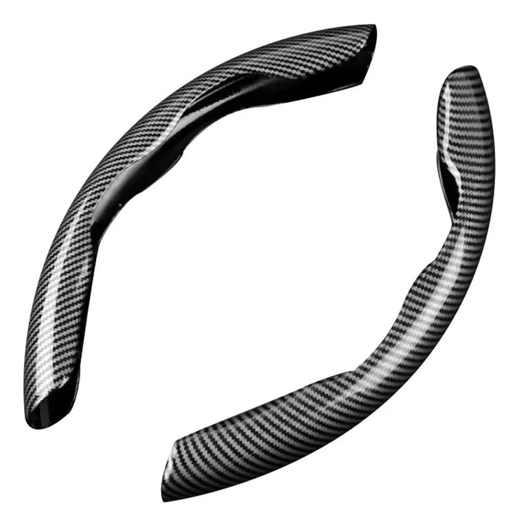 Cubre Volante 2PCS Fibra de Carbono Negro Brillante 33cm