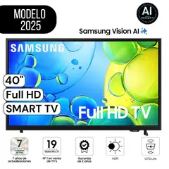 SAMSUNG - Televisor 40" Pulg. Full HD 40F6000FGX Smart TV Modelo 2025 - Negro