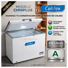 Coldex - Congeladora Coldex 251LT CH10PLUS Blanco - Modelo Nuevo