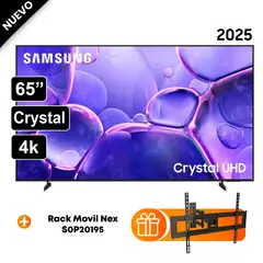 SAMSUNG - Televisor Samsung Smart TV 65Crystal UHD 4K UN65U8000FGXPE Nuevo 2025 + RACK
