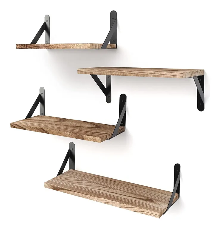 Repisas Flotantes De Madera Multipropósito Kit X4