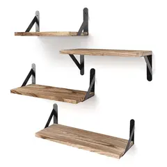 ANYHOGAR - Repisas Flotantes De Madera Multipropósito Kit X4