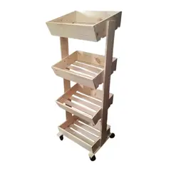 START FG - Verdulero Dupom Rodante Mueble de Cocina en Madera Color Natural