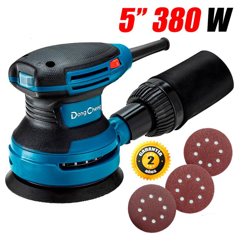 Lijadora Excentrica Rotoorbital Industrial 5" Dongcheng DSA02-125 380W 6 Velocidades