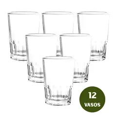 CRISTAR - Vaso de Vidrio Nova Liso 7oz Set 12 Vasos