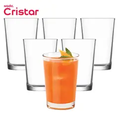 CRISTAR - Vasos de Vidrio Herradura Liso 200ml Resistente Pack X6