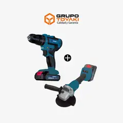 TOYAKI - KIT TALADRO + AMOLADORA INALÁMBRICOS 20V MASTERMAQ MS-KIT2P