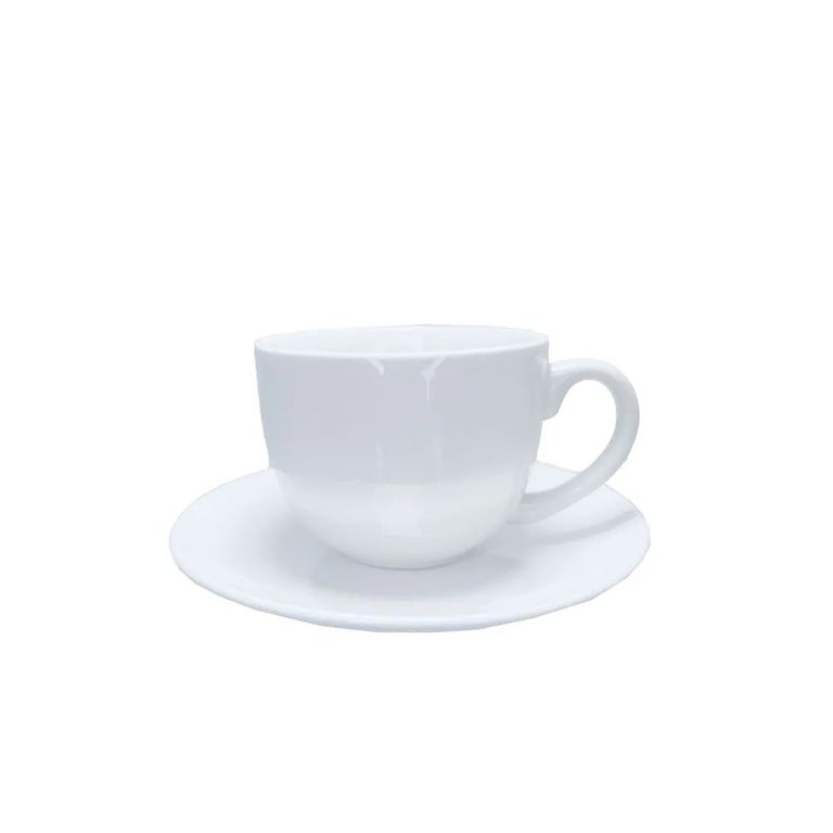 Taza Con Plato Desayuno 350Cc Coupe Blanco X6Unid