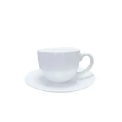Ichimatsu - Taza Con Plato Desayuno 350Cc Coupe Blanco X6Unid