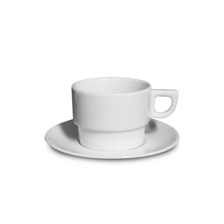 Taza y Plato Hotelero Peruana 180cc X6Unid