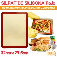 GENERICO - Silpat de Silicona para horno - Tapete Antiadherente Silpack 42x30cm