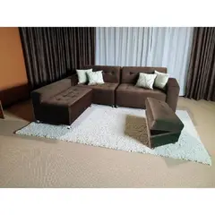 AMOBLART - SILLON SECCIONAL PARAISO CHOCOLATE 3 PIEZAS + BAÚL