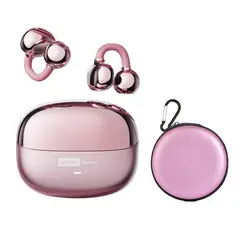 LENOVO - Audífonos Clip MAX LE06 TWS Bluetooth 6.0 - Rosa y Estuche