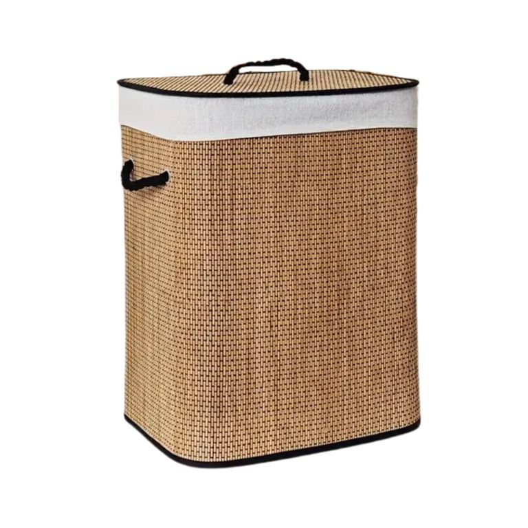 Cesta de Ropa de Bambú Multiusos Organizador para Lavandería y Dormitorio