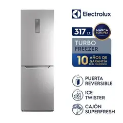 ELECTROL - Refrigerador Botoom Freezer 317 L Silver – ERQR32E2HUS