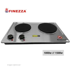 FINEZZA - Cocina Eléctrica 2 Hornillas de Acero Inoxidable