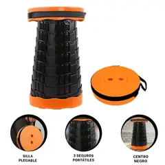 GENERICO - Silla Plegable Con 3 Seguros Con Centro Color Negro - Aleatorio