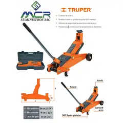 TRUPER - GATA TIPO LAGARTO CARGA 3 TON 57 MOVIMIENTOS