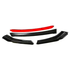 JET - Lip Parachoque Delantero 4pcs Negro Brillante 90x10 cm