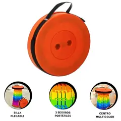 GENERICO - Silla Plegable Con 3 Seguros Con Centro Color Multicolor - Aleatorio