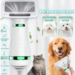 OEM - CEPILLO Y SECADOR DE PELO PARA MASCOTAS 2 EN 1