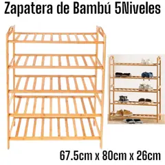 OEM - Zapatera De Bambú 5niveles Hasta Para 20pares