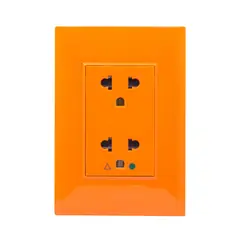 OPALUX - Tomacorriente Doble Universal + Tierra KF6208TRORG